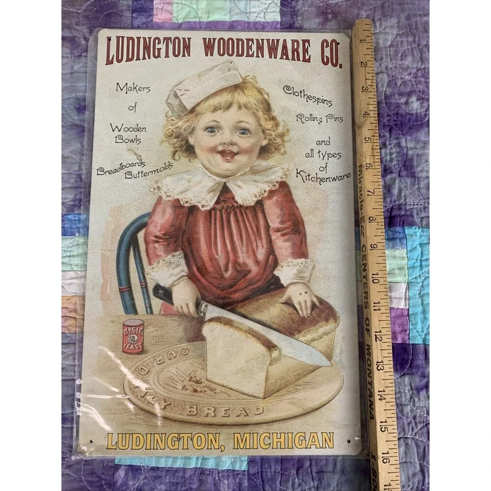 Ludington Woodenware Co. Ohio Wholesale 16x10 Rustic Retro Metal Sign Home Decor